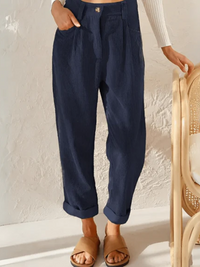 Damen klassische Cordhose | Sommer – Blau