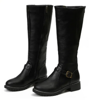 Damen klassische hohe Stiefel | Cowboy – Schwarz