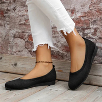 Damen lässig Sommer Puppe Schuhe | Bequem – Schwarz