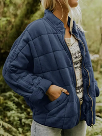 Damen lässige Jacke | übergangs – Blau/Grau