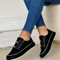 Damen lässige moderne Sneaker | Bequem – Schwarz
