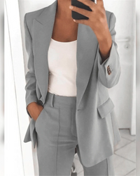 Damen lässiges modernes Anzug-Set | Twin – Grau