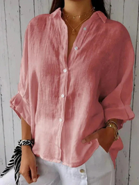 Damen atmungsaktives langärmliges Hemd | Elegante – Rosa