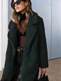 Damen langer und warmer eleganter Mantel | Winter – Schwarz