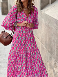 Damen lockeres luftiges Sommerkleid | Maxi – Rosarot