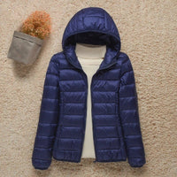 Elisabeth | Damen Steppjacke mit Kapuze ultraleichte Übergangsjacke – Marine