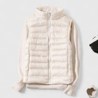 Mia | Damen Steppweste leichte Puffer Vest Women Übergangsjacke – Weiß