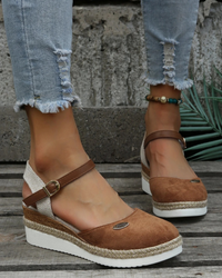 Damen stylische Sommer-Espadrilles | Plateau – Braun