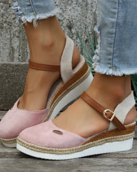 Damen stylische Sommer-Espadrilles | Plateau – Rosa