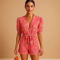 Damen stylischer moderner Strampler | Kurz – Rosa