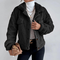 Teddy Damen Jacke Kurz | Elegant Warm – Schwarz