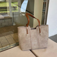 Leonie | Damen Tote Bag Minimalistische Kunstleder Schultertasche – Khaki
