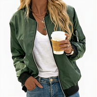 Damen trendige Bomberjacke | Leichte – Oliv