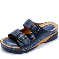 Damen trendige Sommersandalen | Plateau – Dunkelblau