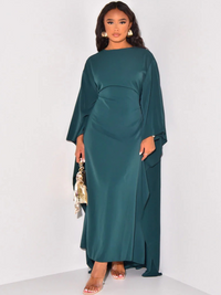 Damen Vintage-elegantes langes Kleid | Maxi – Grün