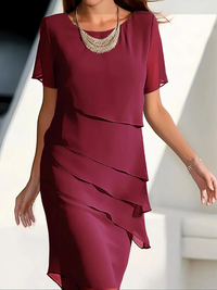 Modisches Etagenkleid für Damen | Mini – Rot
