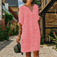 Damen Vintage stilvolles Kleid | Mini – Rosa