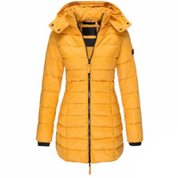 Damen warme Winter-Daunenjacke | Wasserdicht – Gelb