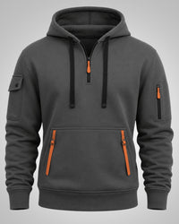 Daniel | Herren Sportlicher Half-Zip Hoodie – Grau