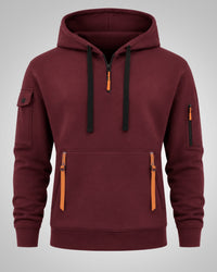 Daniel | Herren Sportlicher Half-Zip Hoodie – Rot
