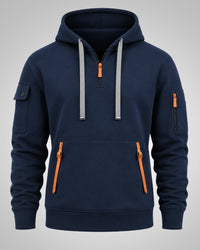 Daniel | Herren Sportlicher Half-Zip Hoodie – Marine