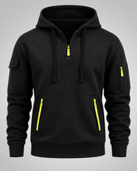 Daniel | Herren Sportlicher Half-Zip Hoodie – Schwarz