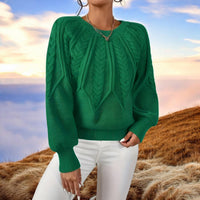 Hannelore - Kuscheliger Strickpullover – Dunkelgrün