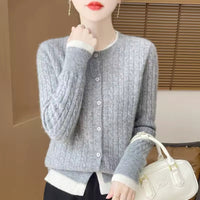 SELMA - BEQUEME STRICKJACKE – Grau