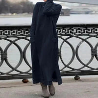 SVEA - LANGES STRICKKLEID IM LOCKEREN SCHNITT – Blau