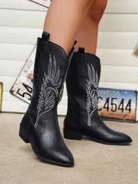 Damen Cowboystiefel Zum Hineinschlüpfen | Bequem – Schwarz