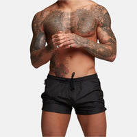 Badehose für Herren - Leichte, schnelltrocknende Strandhose mit Reißverschluss für den Sommer – Schwarz