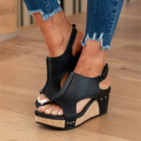 Lila - Orthopädische Ledersandalen – Schwarz