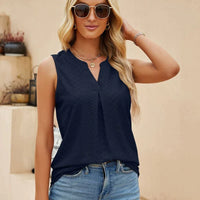 Milwa | Stilvolle Designer-Bluse mit V-Ausschnitt – Dunkelblau