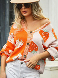 Heidi-Mode | Erdbeer Strickjacke – Orange