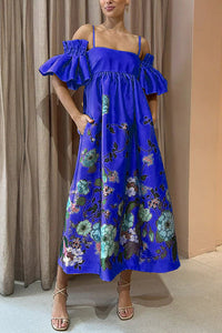 Arielle | Elegantes Kleid mit Unauffälligen Taschen – Blau