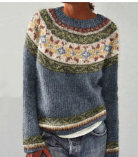 Dorothea | Weicher Rundhals Strickpullover – Blau