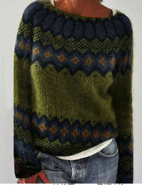 Dorothea | Weicher Rundhals Strickpullover – Grün