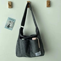 MATILDE - CORDTASCHE MIT MEHREREN FÄCHERN – Grau