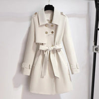 Liavexan | Zweireihiger Trenchcoat mit Gürtel für jeden Anlass – Aprikose