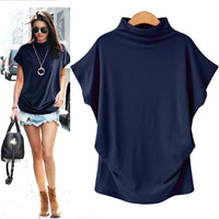 Cyra - Lockeres Freizeit-Turtleneck-Top – Marine