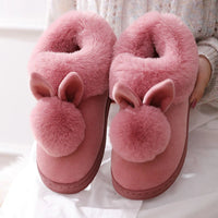 Benni - Flauschige Winterschuhe – Rosenrot