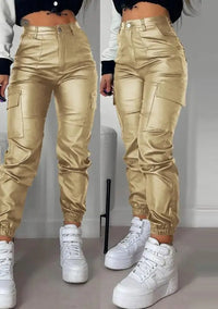 Lira - Legere Kunstlederhose – Gold