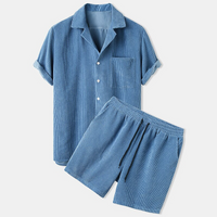 Marco - Herren Cord Short Set – Hellblau