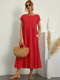 Leni | Kleid mit Taschen – Rot