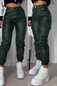 Lira - Legere Kunstlederhose – Grün