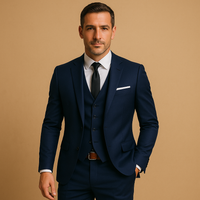 Herren Dreiteiliges Anzug Set | Gerade Schnittführung für formelle Anlässe – Marine