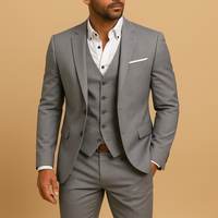 Herren Dreiteiliges Anzug Set | Gerade Schnittführung für formelle Anlässe – Grau