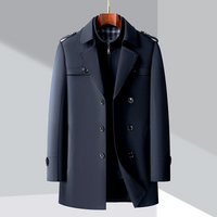 Rupertt | Mid-Langer Trenchcoat für Herren mit Abnehmbarer Innenjacke & Stehkragen – Bleu