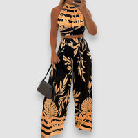 Eline | Tropical Print Zweiteiliges Set – Orange