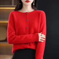 Leonie | Merinowoll-Cardigans – Rot